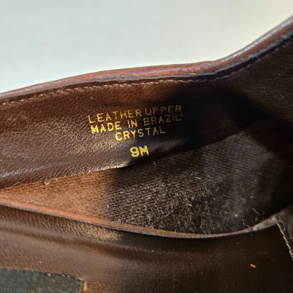 ARTIVIA LITES CRYSTAL Y2K Fairy Grunge Goth Brown Leather Heel Clog Mule Size 9M - Picture 16 of 16